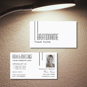 Carte De Visite Classique Blanc clair avec Photo Professional Mode
