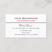 Carte De Visite Classique Blanc et Noir Simply Cool Professionnel (Dos)