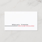 Carte De Visite Classique Blanc et Noir Simply Cool Professionnel (Devant)