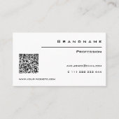 Carte De Visite Classique blanc personnalisé QR Code Professionnel (Devant)