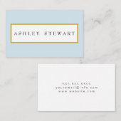 Carte De Visite Classique bleu-clair de frontière (Devant / Derrière)