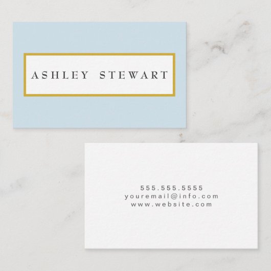 Carte De Visite Classique bleu-clair de frontière (Devant / Derrière)