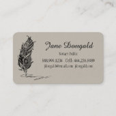 Carte De Visite Classique Boho Tribal Folk Art Plume Stylo Notaire (Devant)