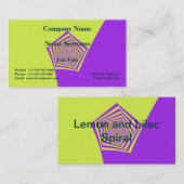 Carte de visite classique citron et spirale Lilac (Devant / Derrière)
