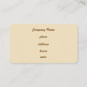 Carte de visite Classique Crème (Dos)