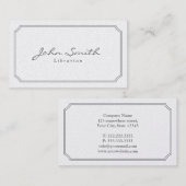 Carte de visite classique de bibliothécaire de (Devant / Derrière)