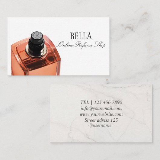Carte de visite classique de boutique de parfums e (Devant / Derrière)