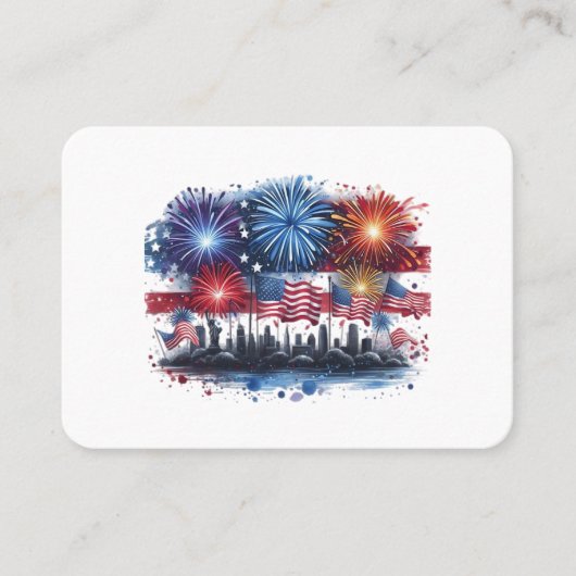 Carte De Visite Classique de feux d'artifice de vacances (Devant)