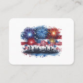 Carte De Visite Classique de feux d'artifice de vacances (Dos)