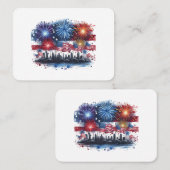 Carte De Visite Classique de feux d'artifice de vacances (Devant / Derrière)