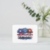 Carte De Visite Classique de feux d'artifice de vacances (Debout devant)