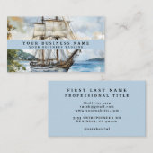 Carte de visite classique de navire nautique | Mar (Devant / Derrière)