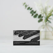 Carte De Visite Classique de professeur de musique de piano avec (Debout devant)