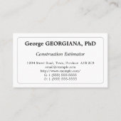 Carte de visite classique d'estimateur de (Devant)