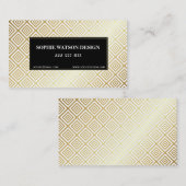 Carte de visite classique en or blanc et en métal  (Devant / Derrière)