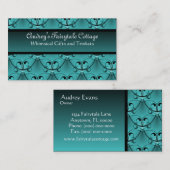 Carte de visite classique en verre, Turquoise en g (Devant / Derrière)