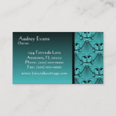 Carte de visite classique en verre, Turquoise en g (Dos)