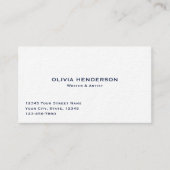 Carte De Visite Classique et élégant professionnel épais bleu de l (Devant)