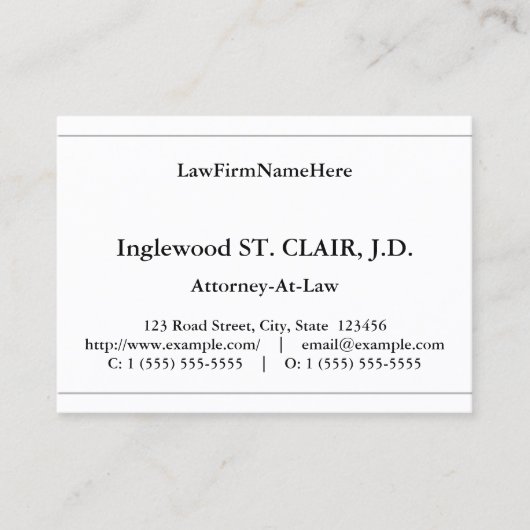 Carte de visite classique et traditionnel (Devant)