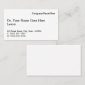 Carte de visite classique et traditionnel (Devant / Derrière)