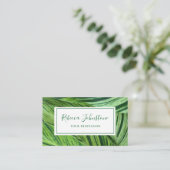 Carte de visite classique Feuille verte (Debout devant)