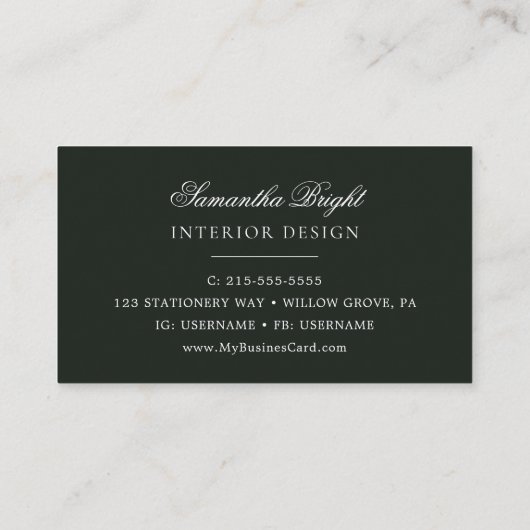 Carte de visite classique Fleur rouge délicate (Dos)