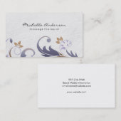 Carte De Visite Classique floral / Blanc (Devant / Derrière)