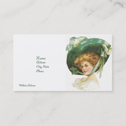 CARTE DE VISITE CLASSIQUE - GRAND BONNET VERT - ST (Devant)