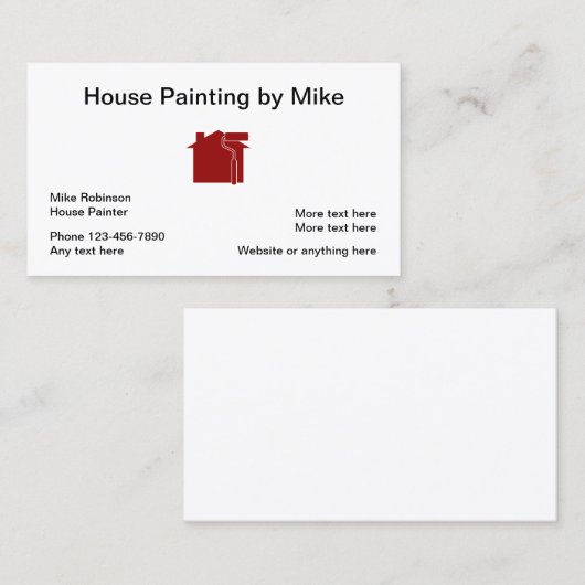 Carte De Visite Classique House Painter Generic (Devant / Derrière)