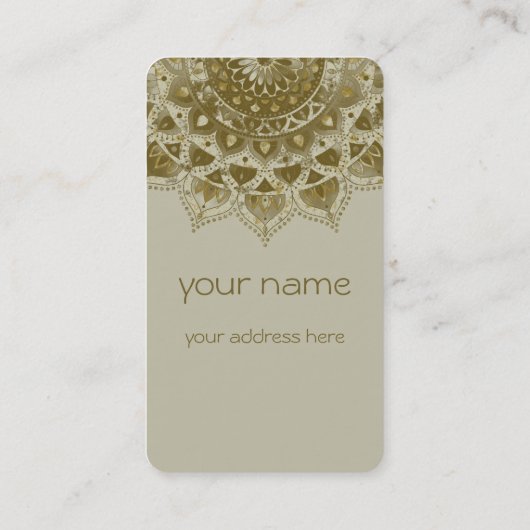 Carte De Visite Classique Mandala Inde Style 4 (Dos)