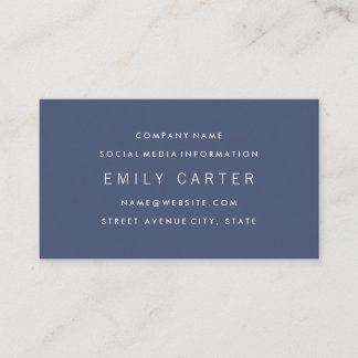 Carte De Visite Classique Minimaliste Professionnel Bleu