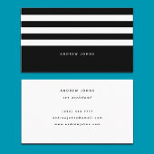 Carte De Visite Classique moderne en noir et blanc