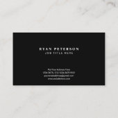 Carte De Visite Classique moderne Français Noir National (Dos)