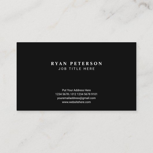 Carte De Visite Classique moderne Français Noir National (Dos)