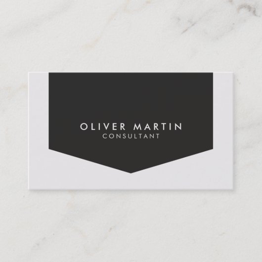 Carte De Visite Classique moderne gris foncé et clair (Devant)