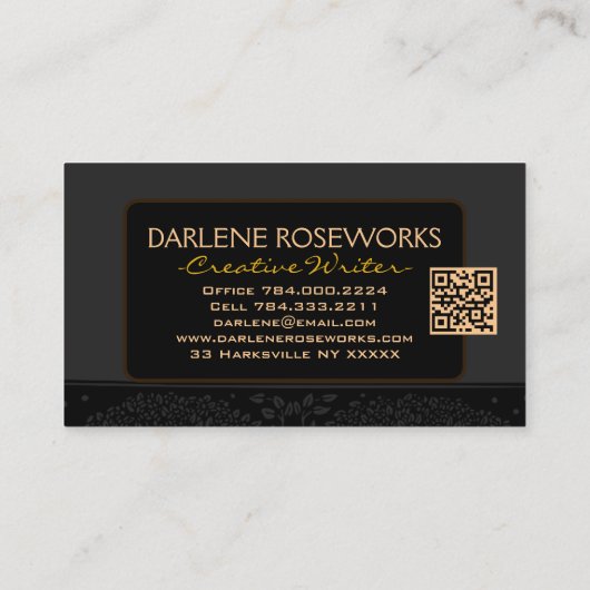 Carte De Visite Classique Moderne Simple Noir Or (Dos)