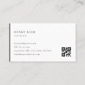 Carte De Visite Classique moderne Taupe foncé Monogramme QR code (Dos)