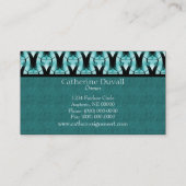 Carte de visite classique moderne, Turquoise doux (Dos)