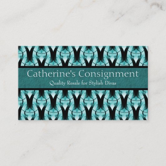 Carte de visite classique moderne, Turquoise doux (Devant)