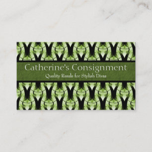 Carte de visite classique moderne, vert olive