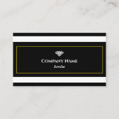 Carte De Visite Classique noir & blanc intemporel joaillier d'élég (Devant)