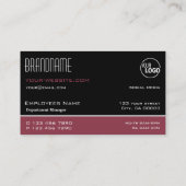 Carte De Visite Classique Noir Bourgogne Simple Style avec Logo (Dos)