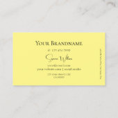 Carte De Visite Classique Noir clair et Jaune avec logo élégant (Dos)