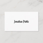 Carte De Visite Classique Nostalgale apparence simple professionne (Devant)