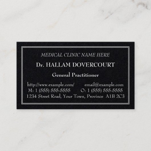 Carte de visite classique, nostalgique et Vintage (Devant)