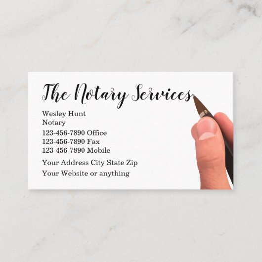 Carte De Visite Classique Notaire Public Modern  (Devant)