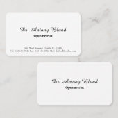 Carte de visite classique optométriste (Devant / Derrière)