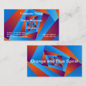 Carte de visite classique orange et spirale bleue (Devant / Derrière)