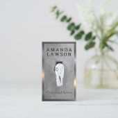 Carte De Visite Classique | Pince à cheveux et ciseaux | Code QR (Debout devant)