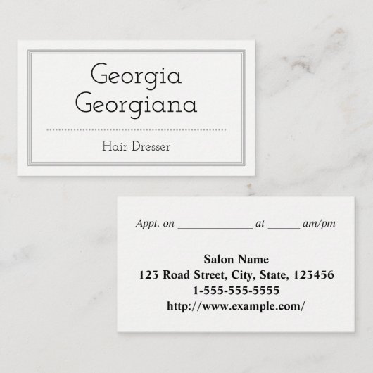 Carte De Visite Classique & Professionnel, Avec Bu Bordure Triple (Devant / Derrière)